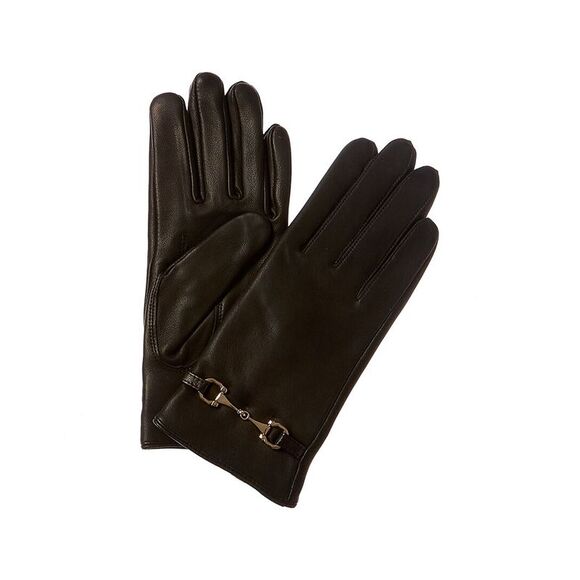 Phenix Horsebit Cashmere-Lined Leather Gloves - Picture 1 of 2